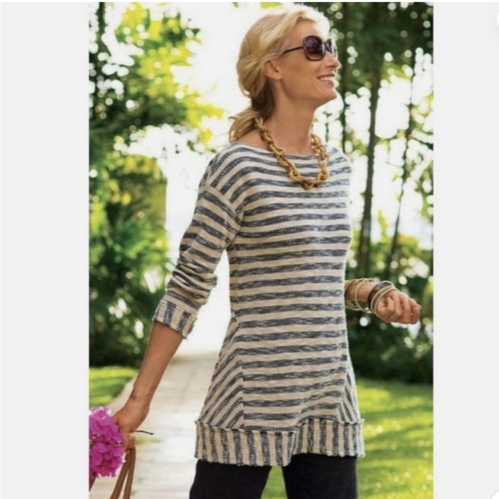 Soft Surrounding Medium Marina Striped Knit‎ Pullover Tunic